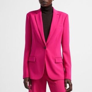Theory Staple Blazer Jacket Admiral Pink Crepe